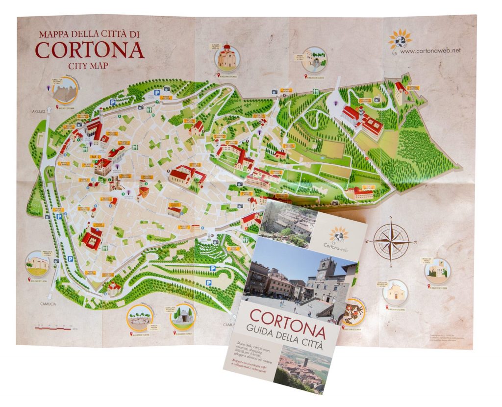 Acquistare mappa e guida turistica di Cortona on line Cortonaweb